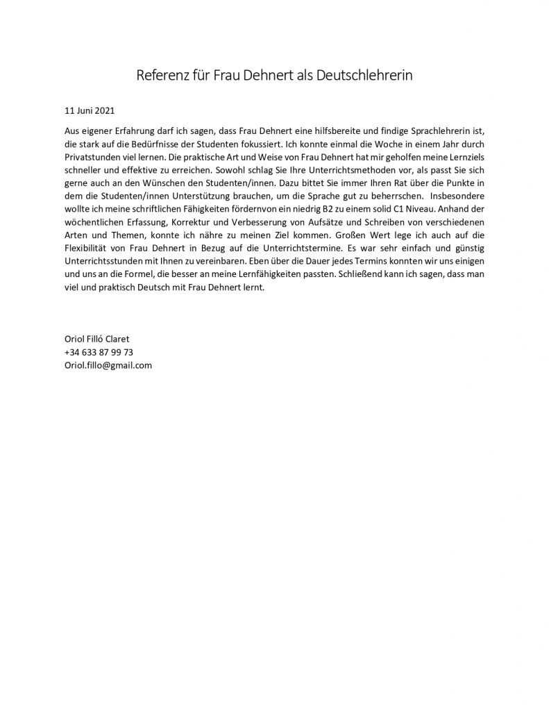 referenz frau dehnert